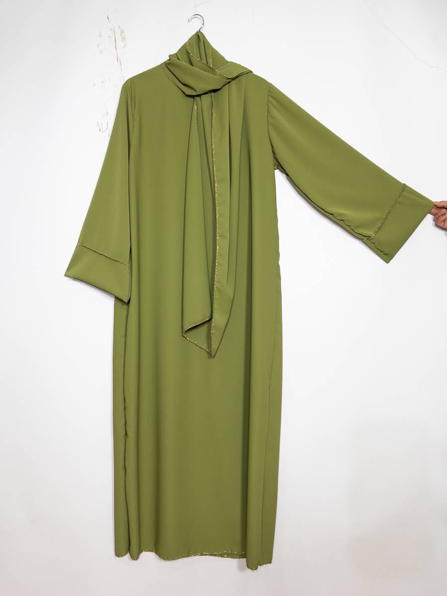 Medina silk abaya for women ref:2377pk