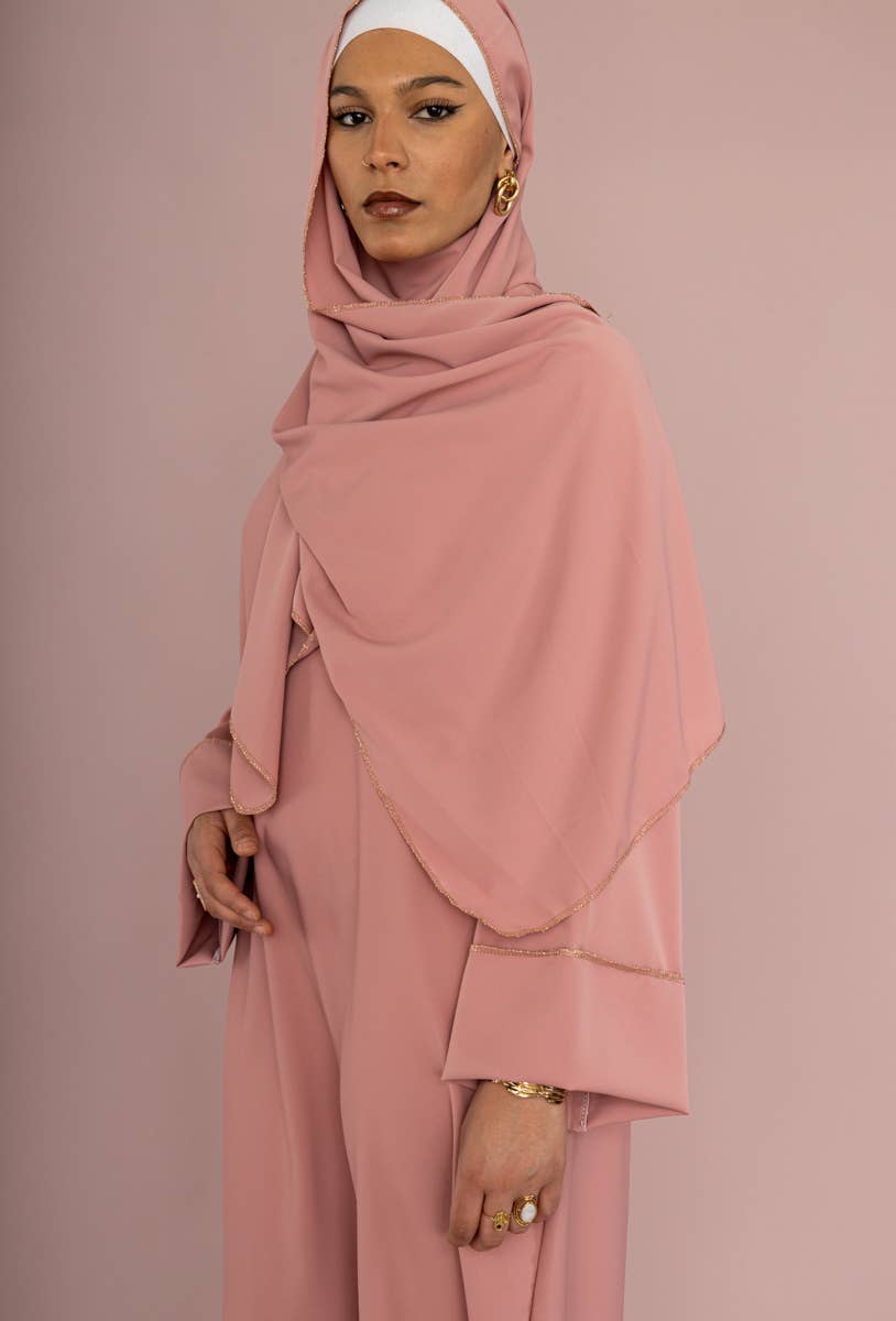 Medina silk abaya for women ref:2377pk