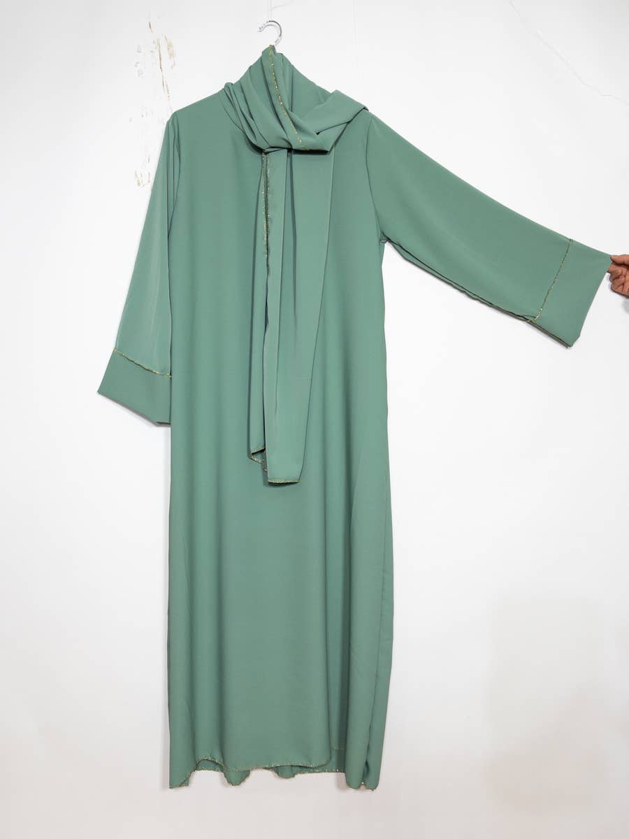 Medina silk abaya for women ref:2377pk