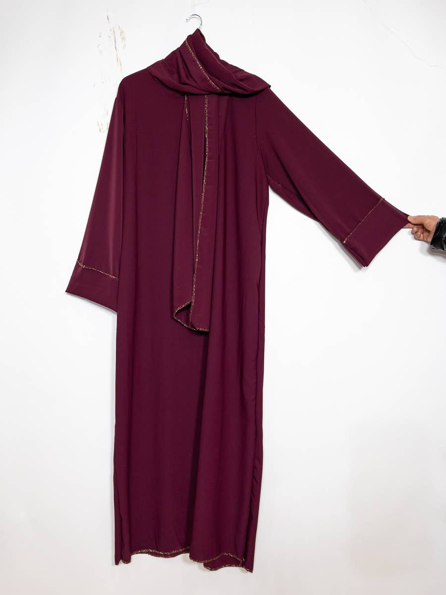 Medina silk abaya for women ref:2377pk