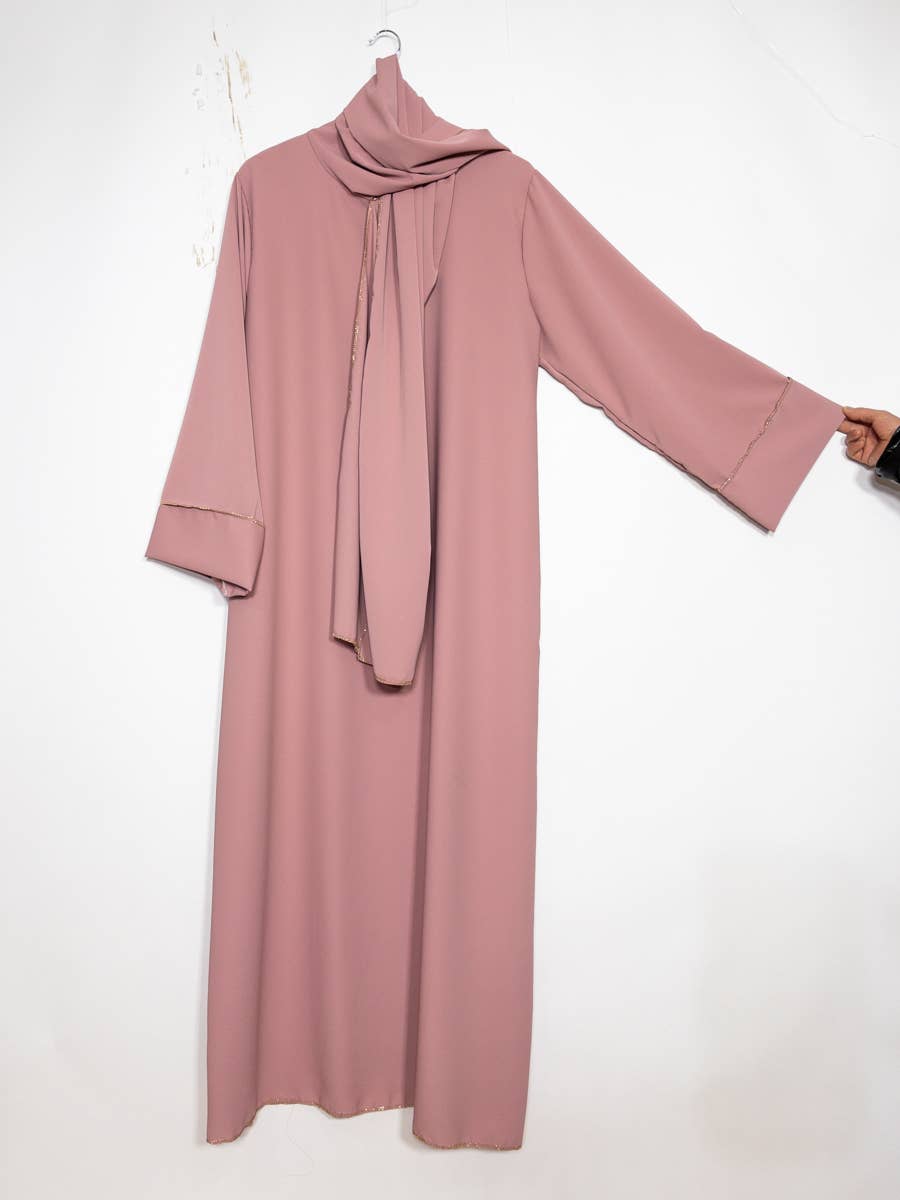 Medina silk abaya for women ref:2377pk