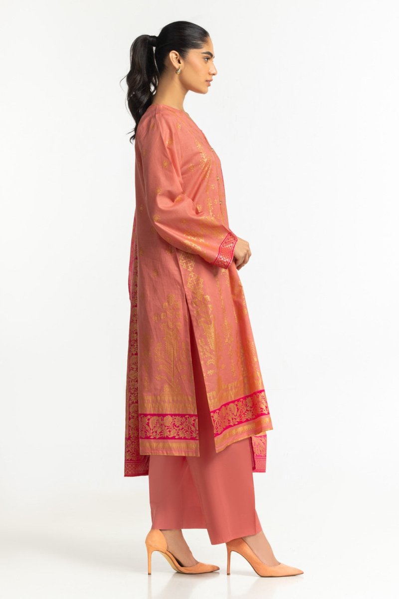 R-109 Gul Ahmed Ready to Wear 3PC Lawn Gold Printed Suit IUSTKSD-457