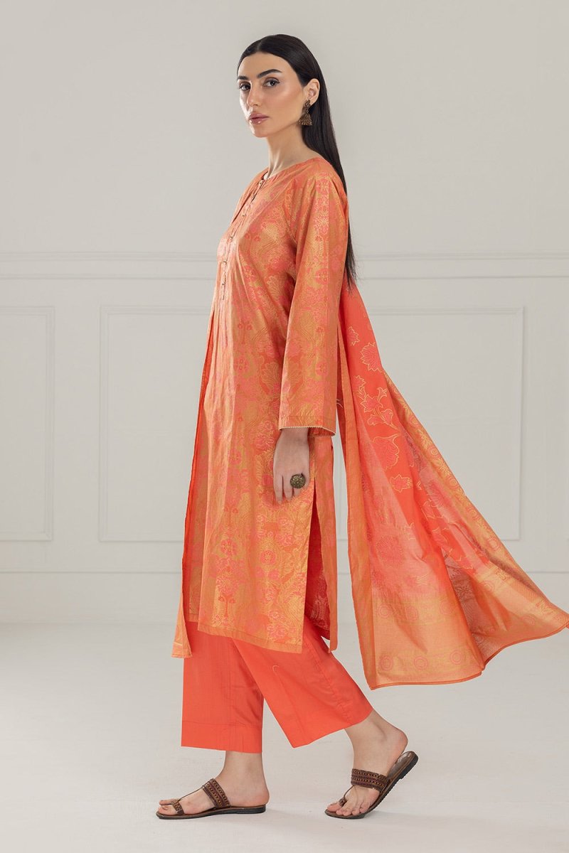 R-120 Gul Ahmed Ready to Wear 3PC Lawn Lacquer Printed Suit IUSTKSD-460
