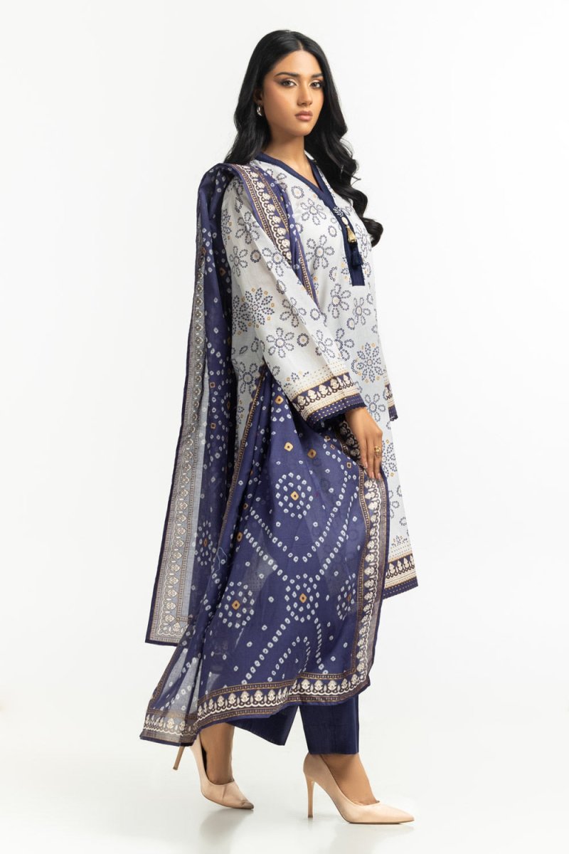 R-106 Gul Ahmed Ready to Wear 3PC Lawn Gold And Lacquer Printed Suit IUSTKSD-522