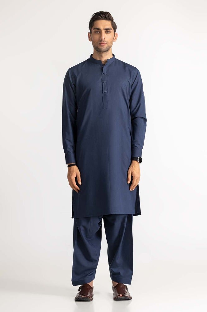 Gul Ahmed Ready to Wear Men's Navy Blue Basic Suit SK-P24-009