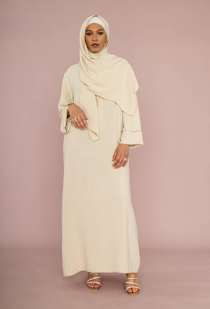 Medina silk abaya for women ref:2377pk