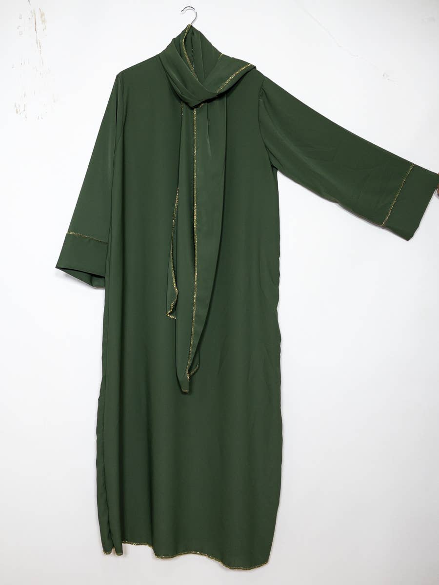 Medina silk abaya for women ref:2377pk