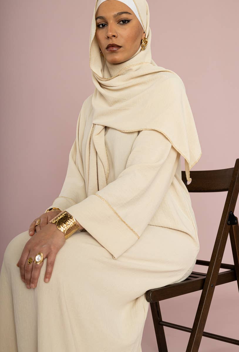 Medina silk abaya for women ref:2377pk