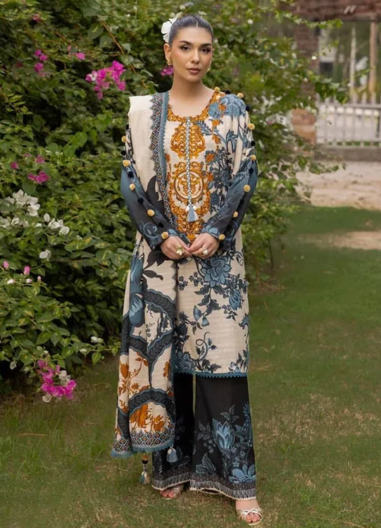 G-115 Gul Ahmed 3 Piece Unstitched Printed Khaddar Suit K-52042