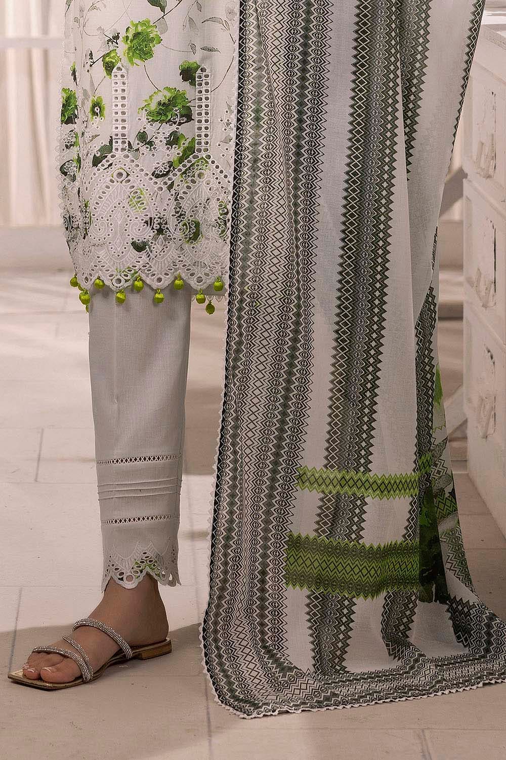 Gul Ahmed 3 Piece Unstitched Schiffli Embroidered Lawn Suit with Printed Lawn Dupatta CL-52481
