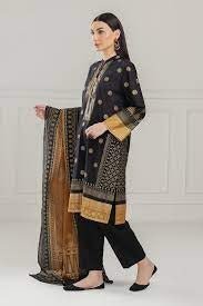 R-116 Gul Ahmed Ready to Wear 3PC Gold Printed Lawn Suit IUSTKSD-413