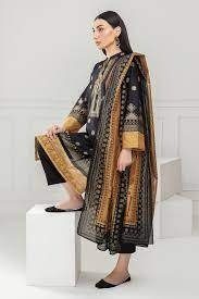 R-116 Gul Ahmed Ready to Wear 3PC Gold Printed Lawn Suit IUSTKSD-413