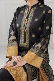 R-116 Gul Ahmed Ready to Wear 3PC Gold Printed Lawn Suit IUSTKSD-413
