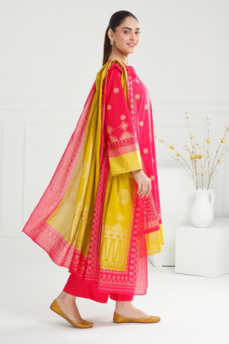 R-118 Gul Ahmed Ready to Wear 3PC Lawn Gold Printed Suit IUSTKSD-414