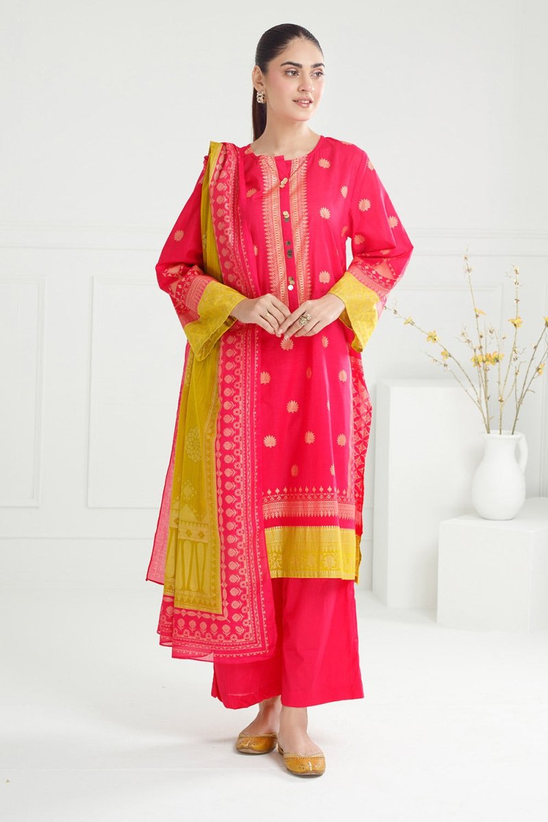 R-118 Gul Ahmed Ready to Wear 3PC Lawn Gold Printed Suit IUSTKSD-414