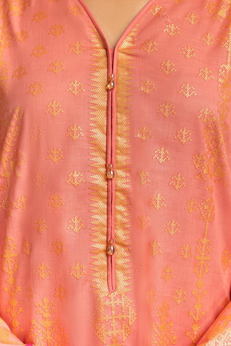R-109 Gul Ahmed Ready to Wear 3PC Lawn Gold Printed Suit IUSTKSD-457