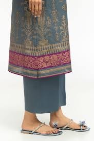 R-114Gul Ahmed Ready to Wear 3PC Gold Printed Lawn Suit IUSTKSD-458