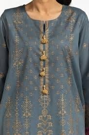 R-114Gul Ahmed Ready to Wear 3PC Gold Printed Lawn Suit IUSTKSD-458