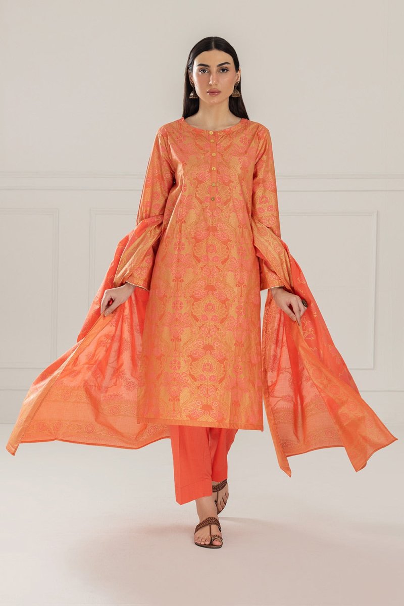 R-120 Gul Ahmed Ready to Wear 3PC Lawn Lacquer Printed Suit IUSTKSD-460
