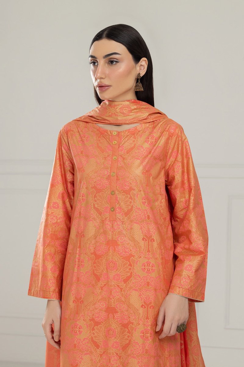 R-120 Gul Ahmed Ready to Wear 3PC Lawn Lacquer Printed Suit IUSTKSD-460