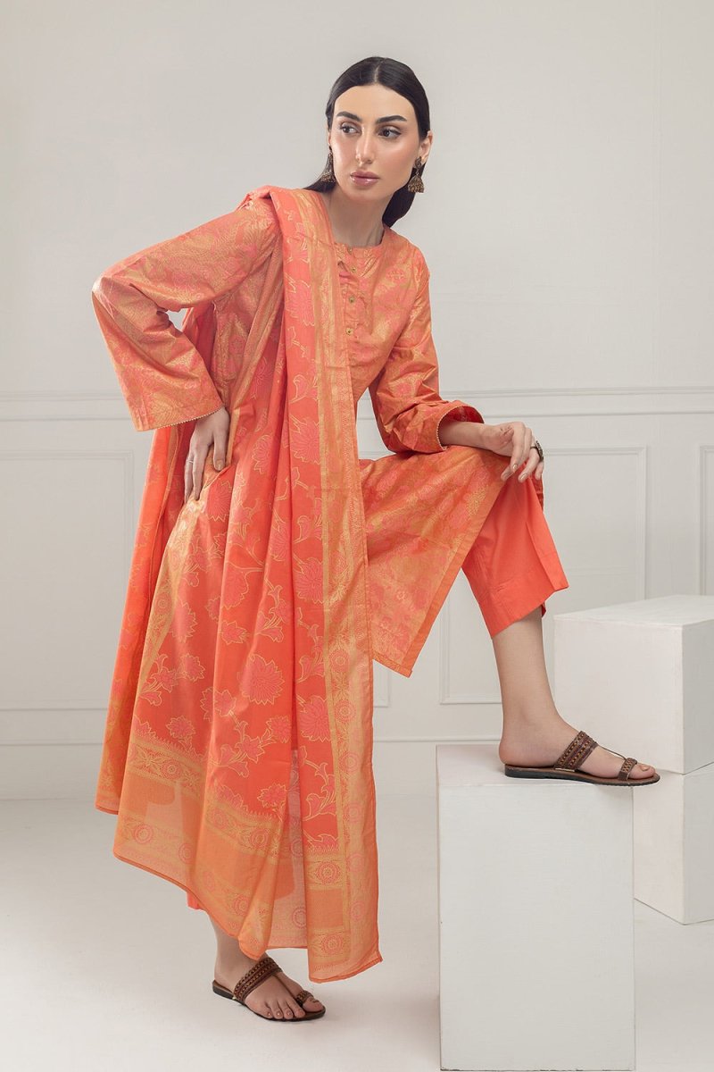 R-120 Gul Ahmed Ready to Wear 3PC Lawn Lacquer Printed Suit IUSTKSD-460