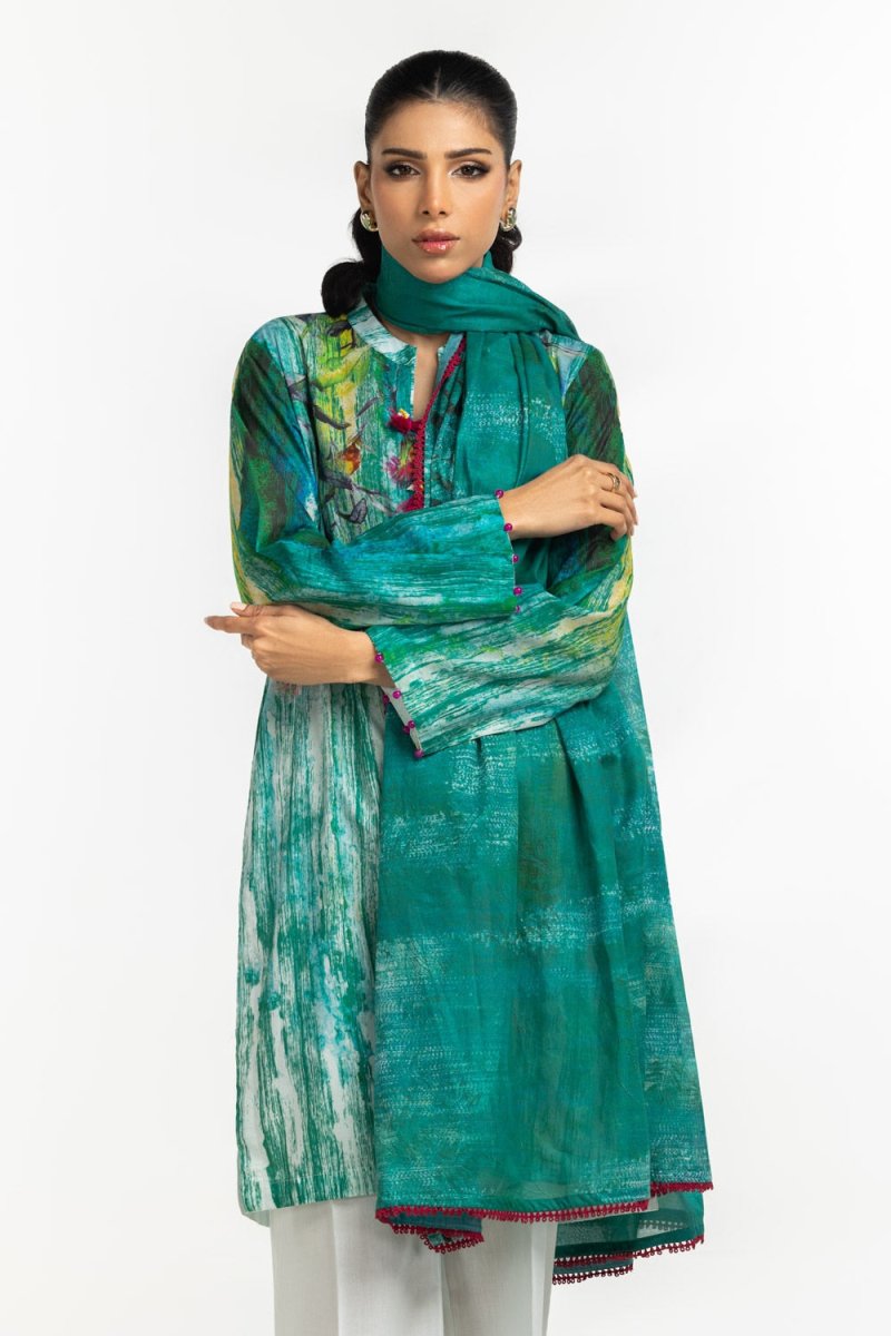 R-119 Gul Ahmed Ready to Wear 3PC Lawn Printed Suit IUSTKSD-506