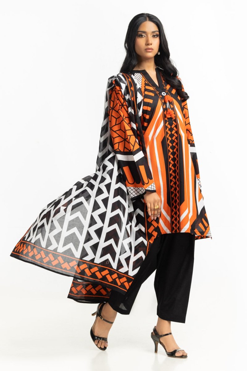 R-123 Gul Ahmed Ready to Wear 3PC Lawn Printed Suit IUSTKSD-510