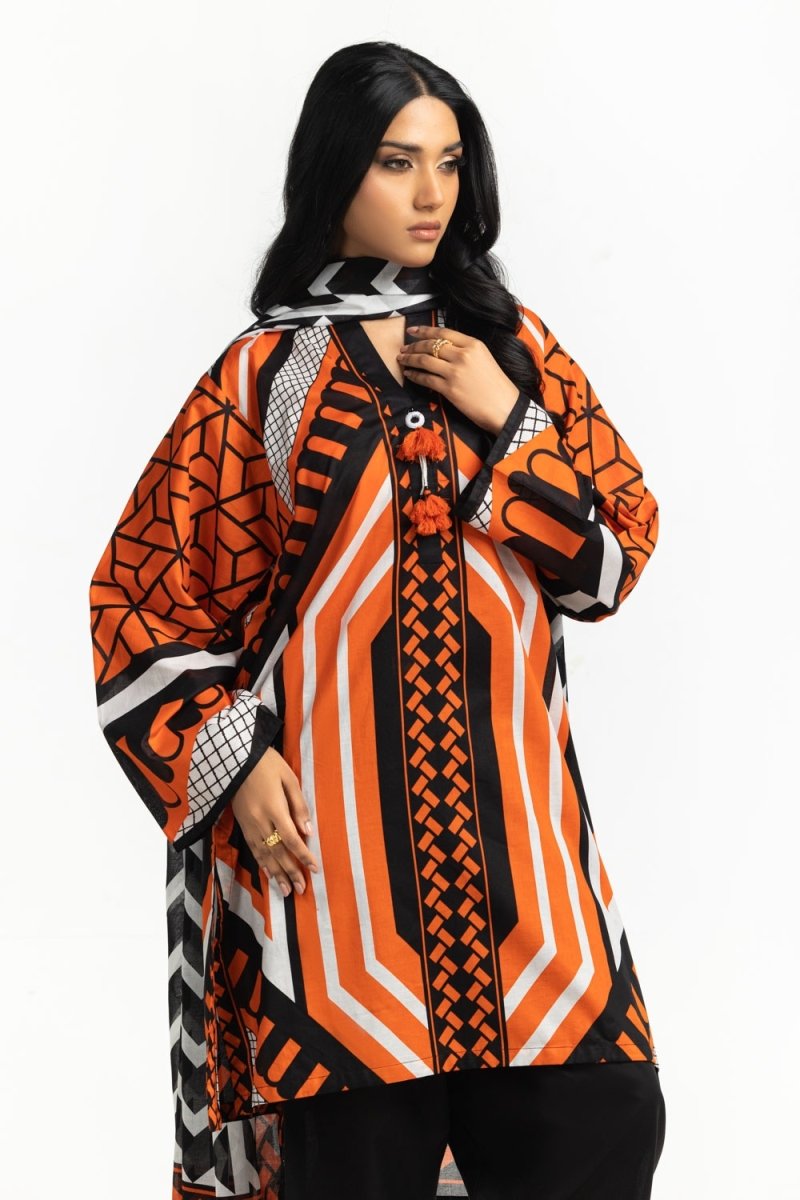R-123 Gul Ahmed Ready to Wear 3PC Lawn Printed Suit IUSTKSD-510