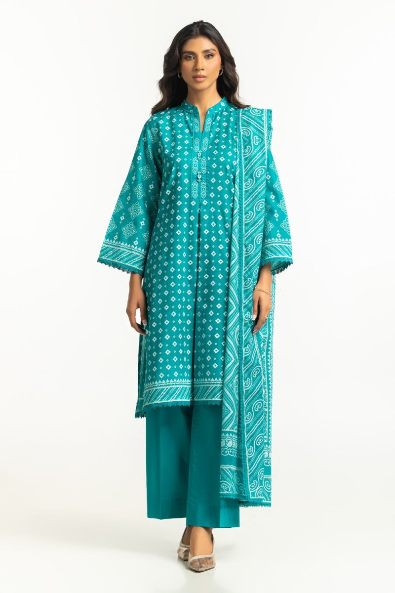 R-122 Gul Ahmed Ready to Wear 3PC Lacquer Printed Lawn Suit IUSTKSD-530