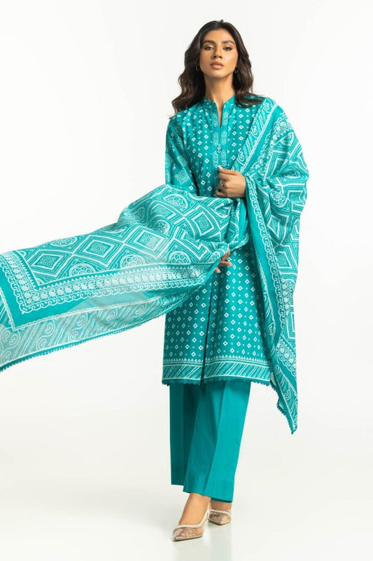 R-122 Gul Ahmed Ready to Wear 3PC Lacquer Printed Lawn Suit IUSTKSD-530