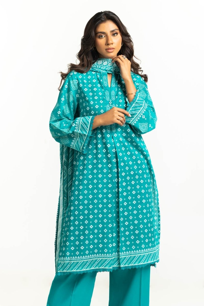 R-122 Gul Ahmed Ready to Wear 3PC Lacquer Printed Lawn Suit IUSTKSD-530