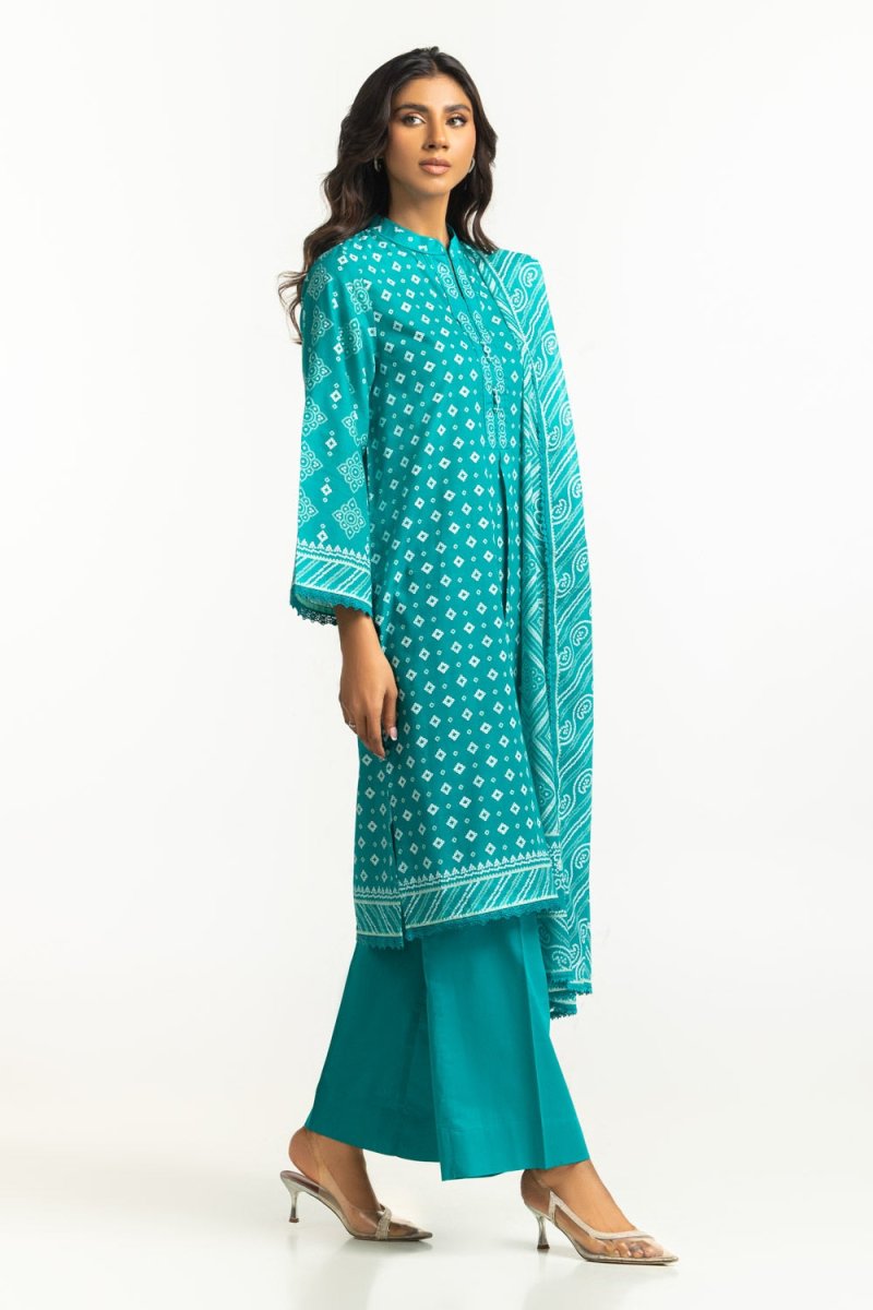 R-122 Gul Ahmed Ready to Wear 3PC Lacquer Printed Lawn Suit IUSTKSD-530