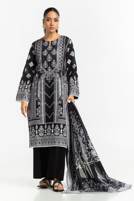 R-124 Gul Ahmed Ready to Wear 3PC Lawn Printed Suit With Embroidered IUSTKSD-551