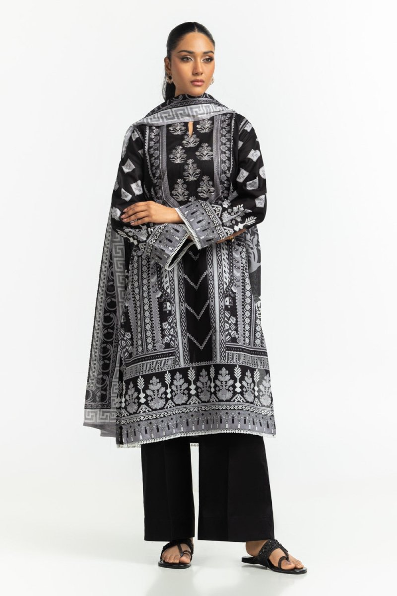 R-124 Gul Ahmed Ready to Wear 3PC Lawn Printed Suit With Embroidered IUSTKSD-551