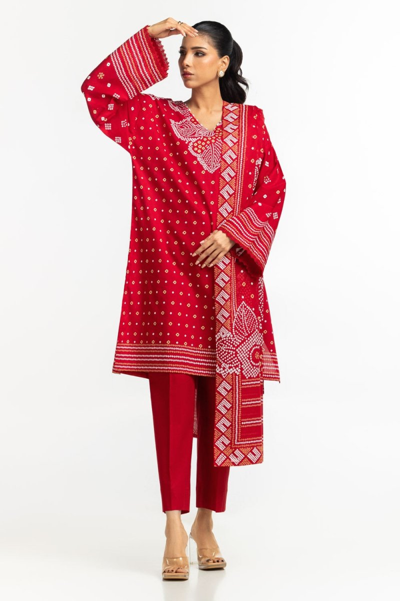 R-115 Gul Ahmed Ready to Wear 3PC Lawn Lacquer Printed Suit IUSTKSD-584