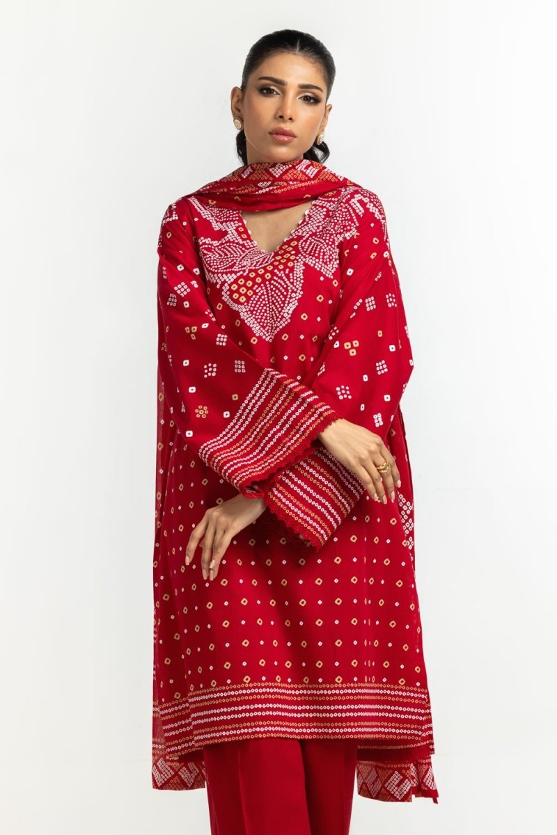 R-115 Gul Ahmed Ready to Wear 3PC Lawn Lacquer Printed Suit IUSTKSD-584