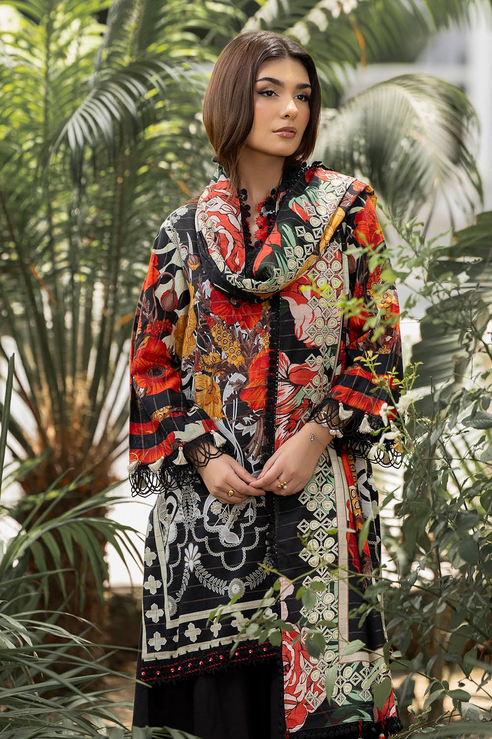 G-114 Gul Ahmed 3 Piece Unstitched Mehsuri Stripe Khaddar Suit K-52021