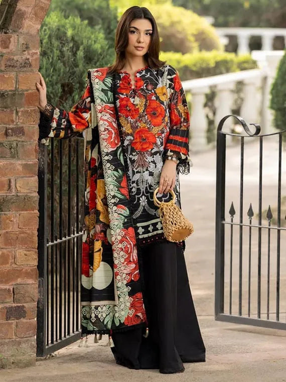 G-114 Gul Ahmed 3 Piece Unstitched Mehsuri Stripe Khaddar Suit K-52021