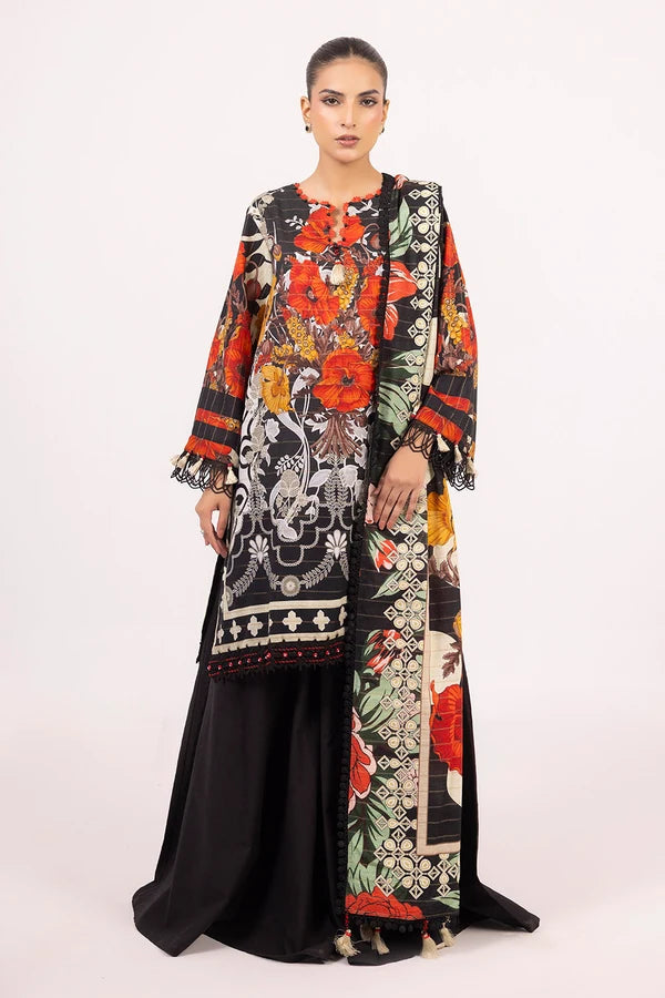 G-114 Gul Ahmed 3 Piece Unstitched Mehsuri Stripe Khaddar Suit K-52021