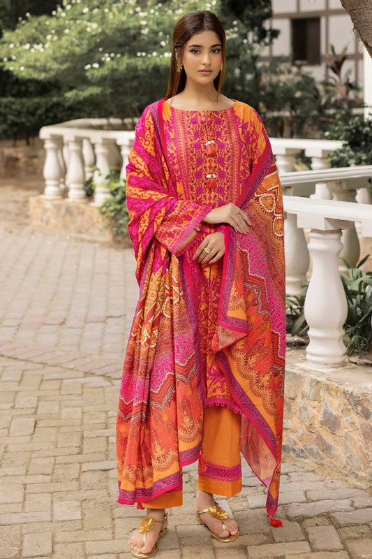 G-108 Gul Ahmed 3 Piece Unstitched Printed Khaddar Suit K-52025