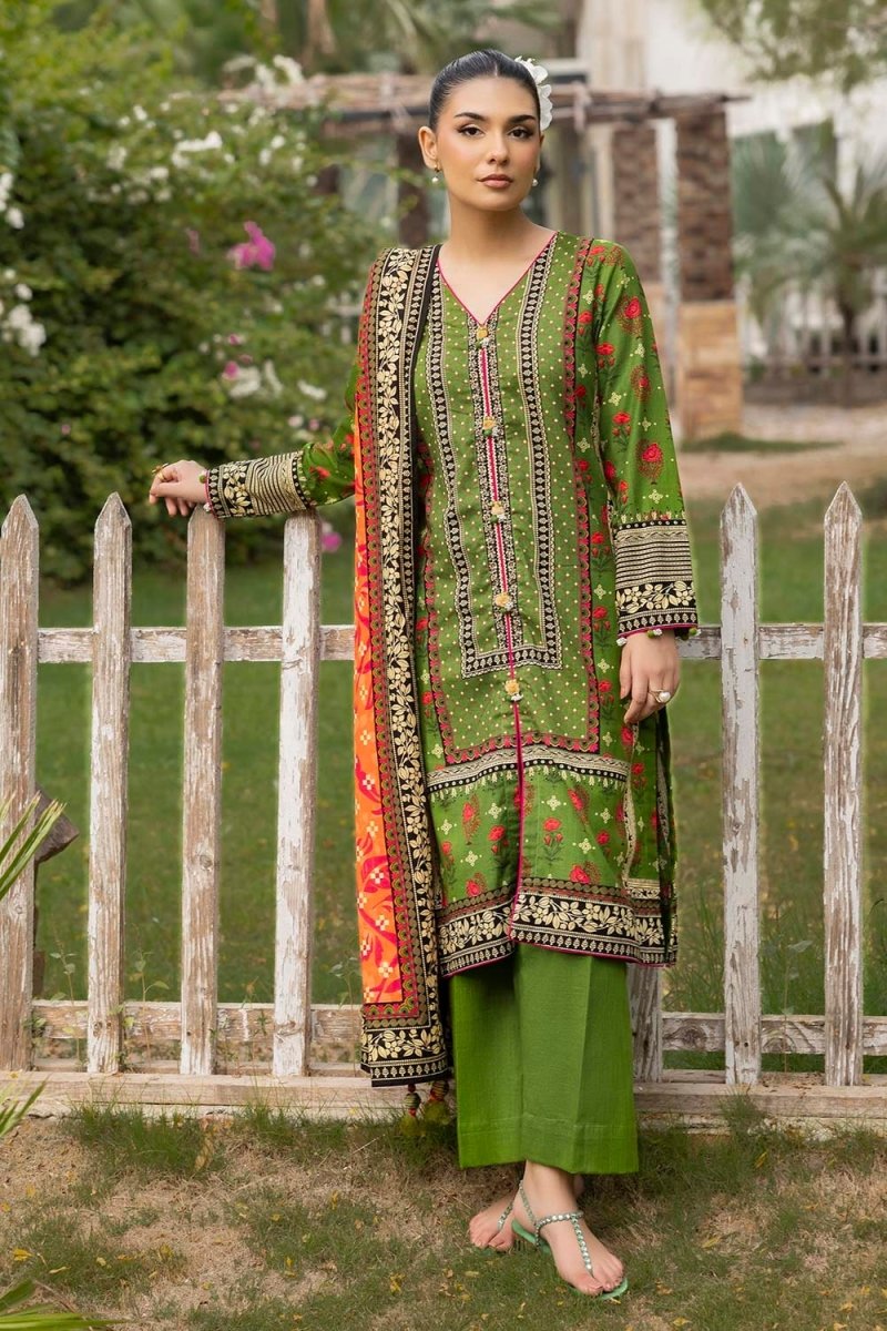 G-106 Gul Ahmed 3 Piece Unstitched Printed Khaddar Suit K-52027