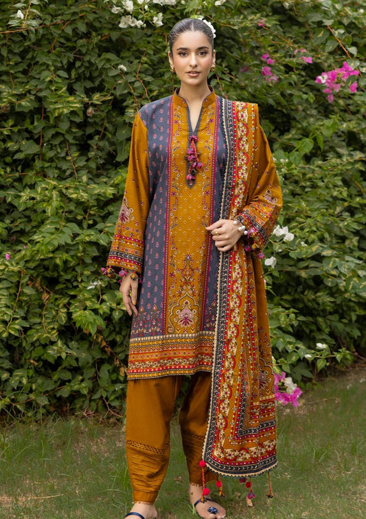 G-103 Gul Ahmed 3 Piece Unstitched Printed Khaddar Suit K-52036