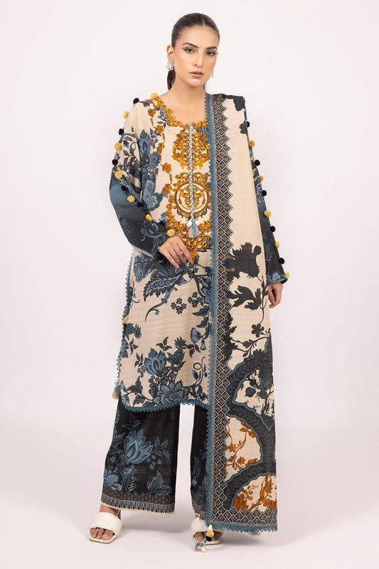 G-115 Gul Ahmed 3 Piece Unstitched Printed Khaddar Suit K-52042