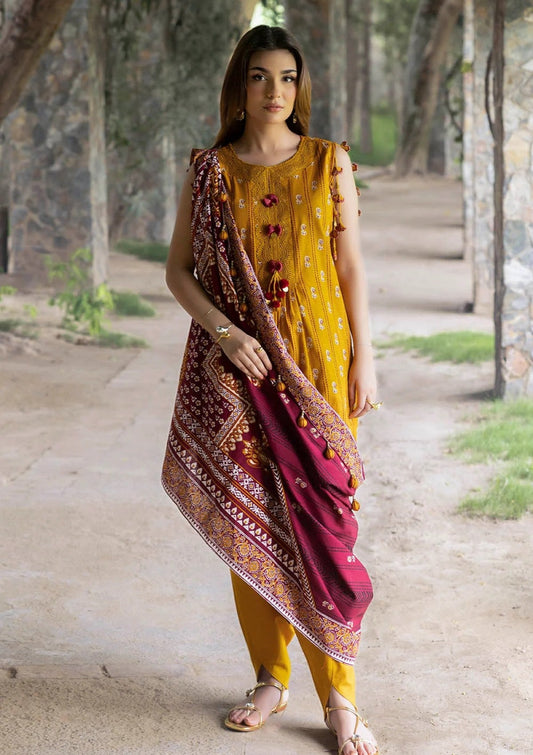 G-101-Gul Ahmed 3 Piece Unstitched Printed Khaddar Suit K-52050