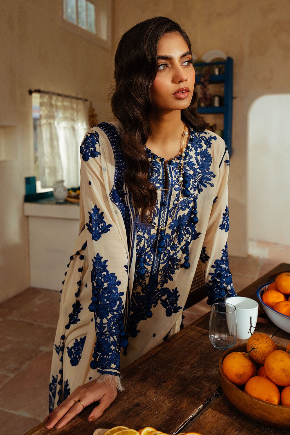Gul Ahmed 3 Piece Unstitched Embroidered Swiss Voile Suit with Embroidered Chiffon Dupatta LSV-52020
