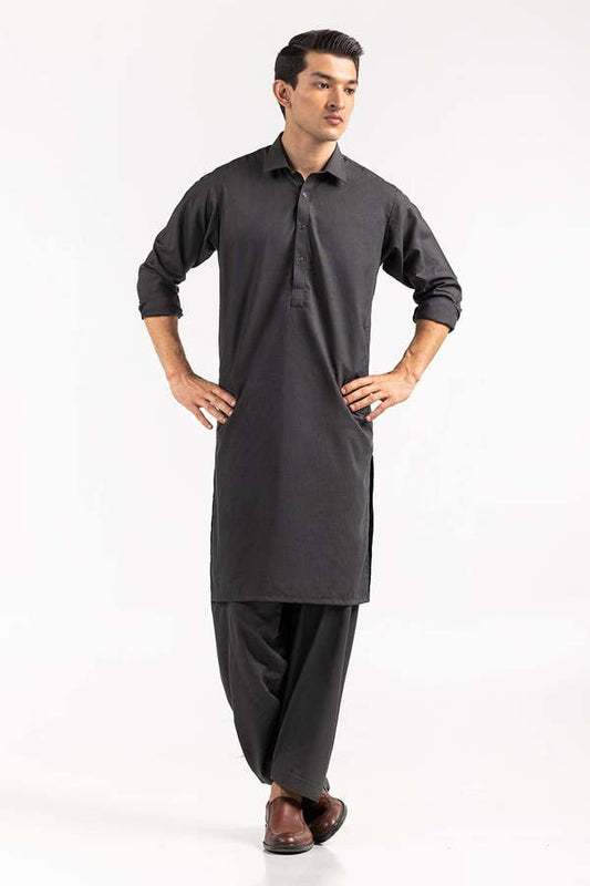 Gul Ahmed Ready to Wear Men's Grey Basic Shalwar Kameez Suit SK-P22-013