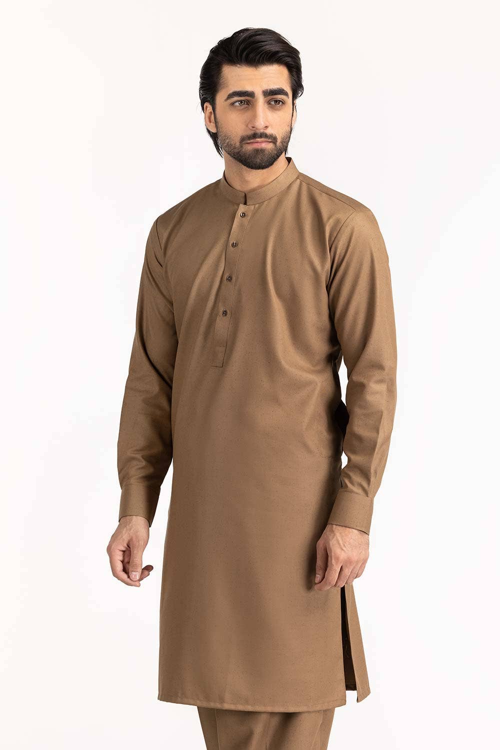 Gul Ahmed Ready to Wear Men's Gold Brown Basic Suit SK-P22-161