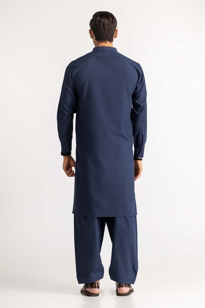 Gul Ahmed Ready to Wear Men's Navy Blue Basic Suit SK-P24-009