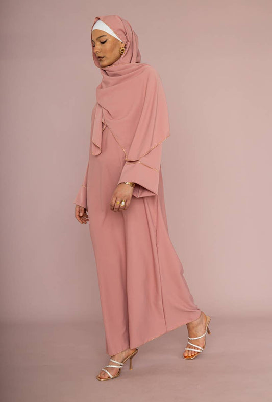 Medina silk abaya for women ref:2377pk